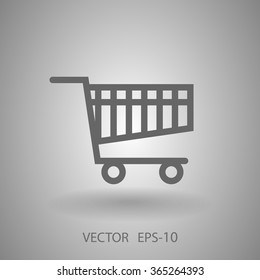 Flat icon of shopping chart