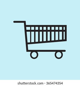 Flat icon of shopping chart