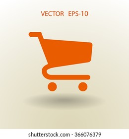 Flat icon of shopping chart