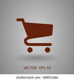 Flat icon of shopping chart