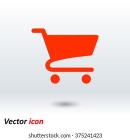 Flat icon of shopping chart