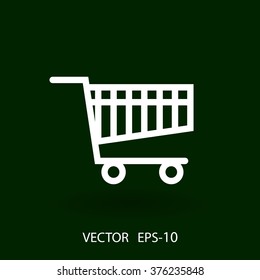 Flat icon of shopping chart