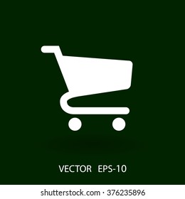 Flat icon of shopping chart