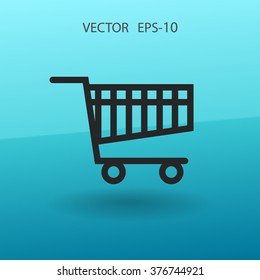 Flat icon of shopping chart