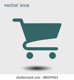 Flat icon of shopping chart