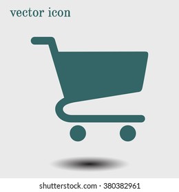 Flat icon of shopping chart