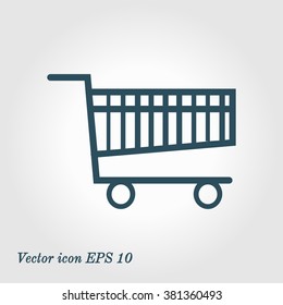 Flat icon of shopping chart