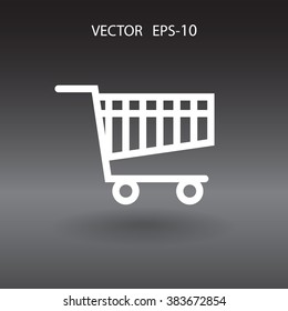 Flat icon of shopping chart