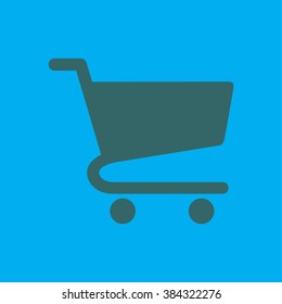 Flat icon of shopping chart