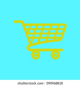 Flat icon of shopping chart