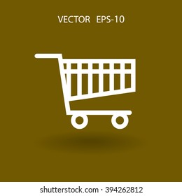 Flat icon of shopping chart