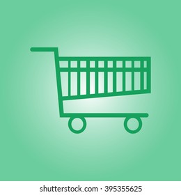 Flat icon of shopping chart