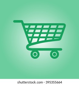 Flat icon of shopping chart