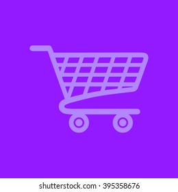 Flat icon of shopping chart