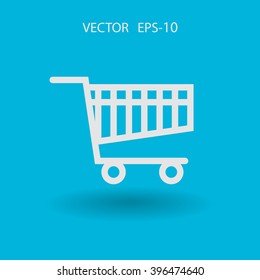 Flat icon of shopping chart