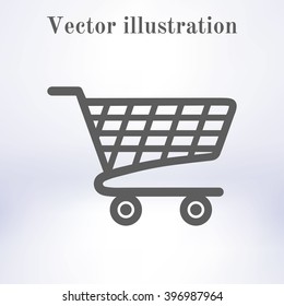Flat icon of shopping chart