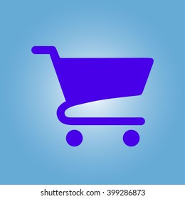 Flat icon of shopping chart