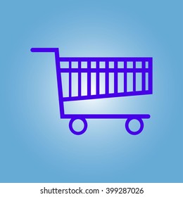 Flat icon of shopping chart