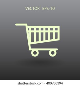 Flat icon of shopping chart