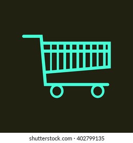 Flat icon of shopping chart