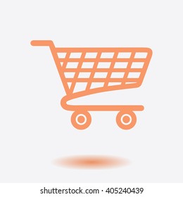 Flat icon of shopping chart