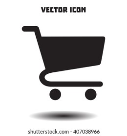 Flat icon of shopping chart