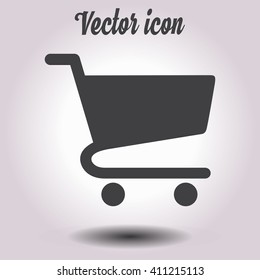 Flat icon of shopping chart