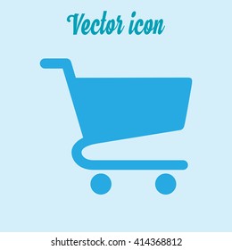 Flat icon of shopping chart