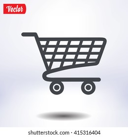 Flat icon of shopping chart