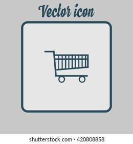 Flat icon of shopping chart