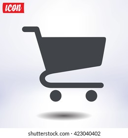 Flat icon of shopping chart