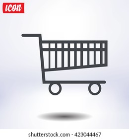 Flat icon of shopping chart