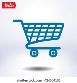 Flat icon of shopping chart