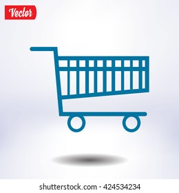 Flat icon of shopping chart