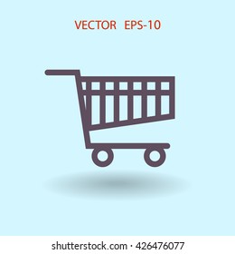 Flat icon of shopping chart