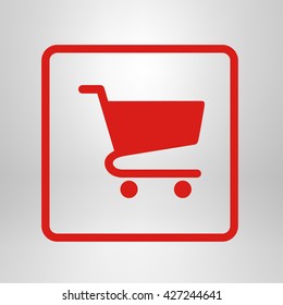 Flat icon of shopping chart