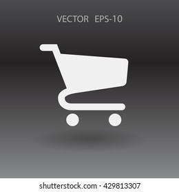 Flat icon of shopping chart