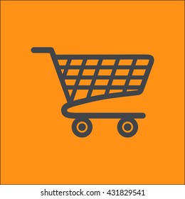 Flat icon of shopping chart