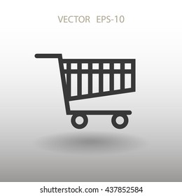 Flat icon of shopping chart