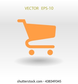 Flat icon of shopping chart