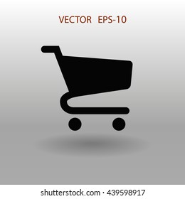 Flat icon of shopping chart