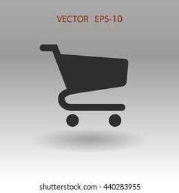 Flat icon of shopping chart