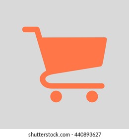 Flat icon of shopping chart