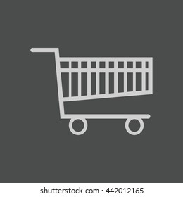 Flat icon of shopping chart