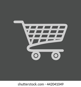 Flat icon of shopping chart