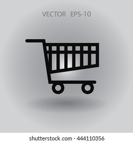 Flat icon of shopping chart