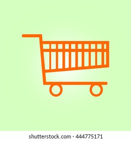 Flat icon of shopping chart