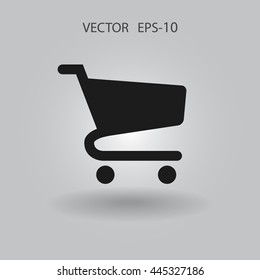 Flat icon of shopping chart