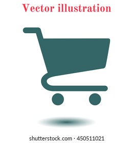 Flat icon of shopping chart