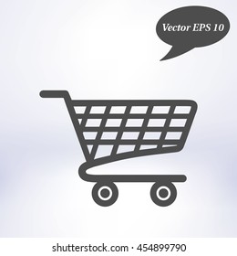 Flat icon of shopping chart